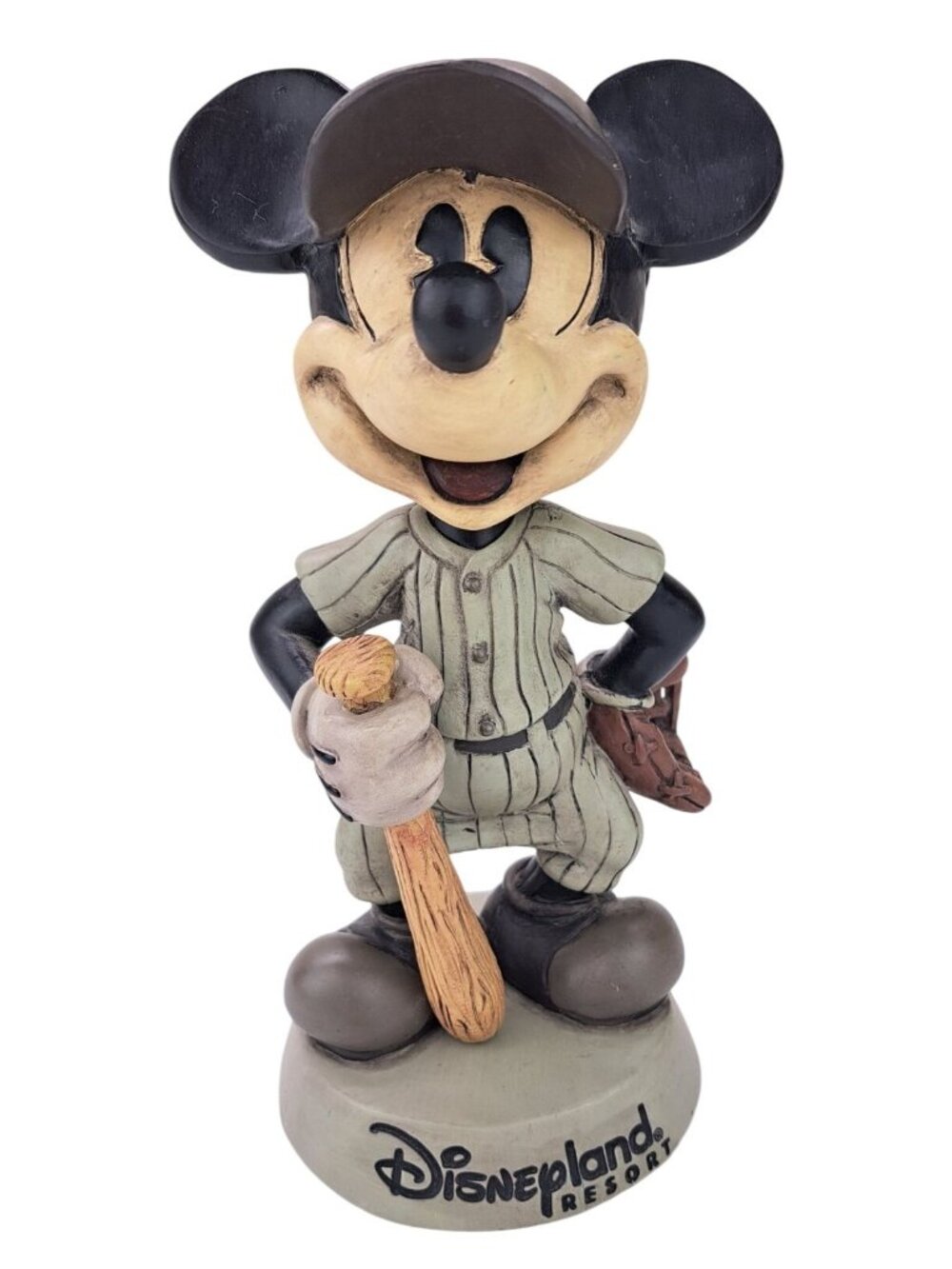 Vintage Disneyland Resort Mickey Mouse Bobble Head Baseball Figurine Disney 8"